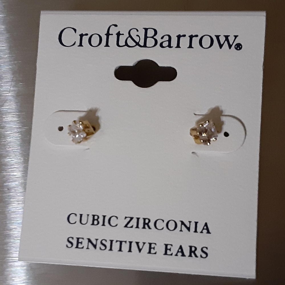 Croft & Barrow Cubic Zirconia Sensitive Ears Earrings